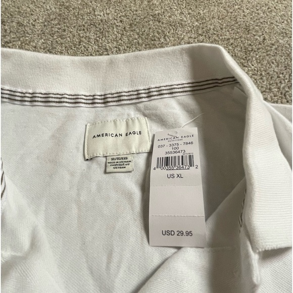 NWT - American Eagle Women’s White Collar Croptop Shirt (White / XL) - Picture 2 of 5
